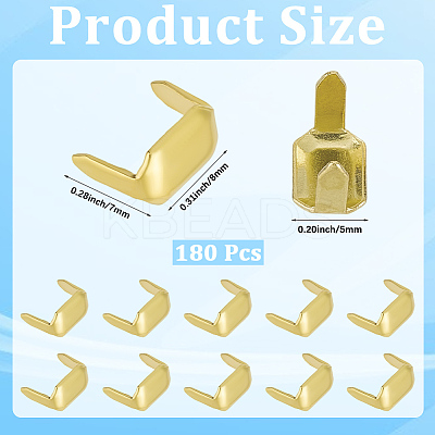 180Pcs Rectangle Brass Belt Loop Fastener KK-CY0001-12G-1