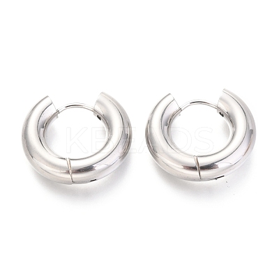 Tarnish Resistant 202 Stainless Steel Huggie Hoop Earrings EJEW-O087-08E-P-1
