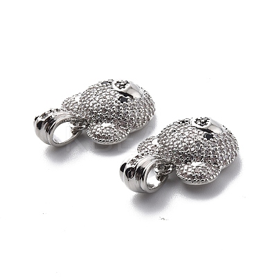 Brass Cubic Zirconia Pendants KK-G446-18P-01-1