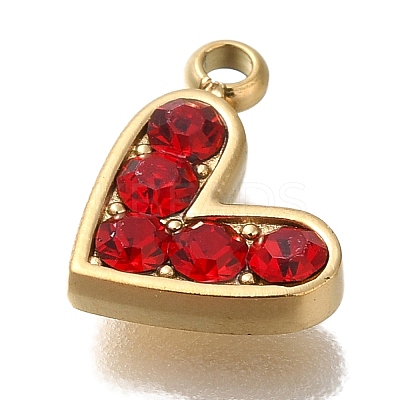 Ion Plating(IP) 304 Stainless Steel Rhinestone Charms STAS-P371-064G-1