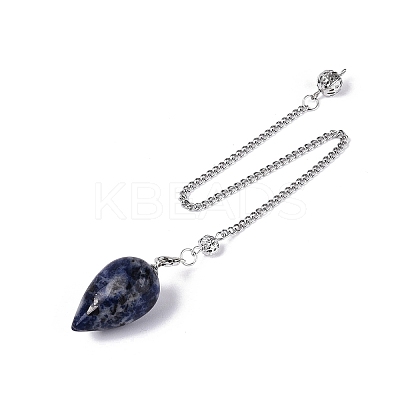 Natural Sodalite Dowsing Pendulum Pendants AJEW-N005-02G-1