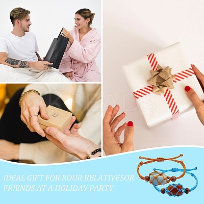 12Pcs Adjustable Braided Nylon Cord Macrame Pouch Bracelet Making AJEW-SW00010-04-1
