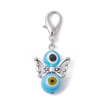 Ecil Eye Angel Resin & Glass Pendant Decorations HJEW-JM01513-1