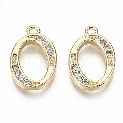 Brass Micro Pave Clear Cubic Zirconia Pendants X-KK-S360-053O-NF-1