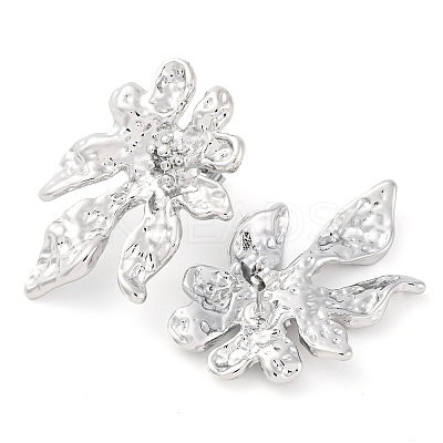 304 Stainless Steel Flower Stud Earrings for Women EJEW-U023-08P-1