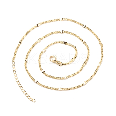 Brass Oval Link Chains Necklace for Women NJEW-P265-03G-1