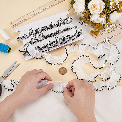 5M Polyester Pleated Lace Ribbon OCOR-MA0001-12A-1