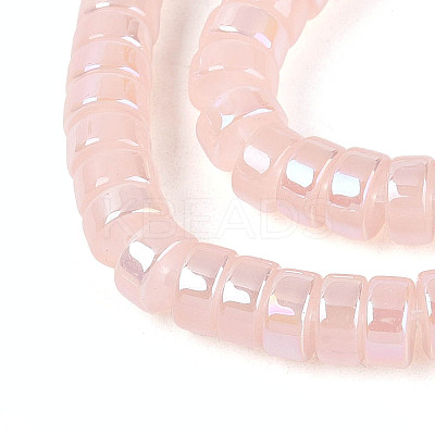 AB Color Plated Imitation Jade Glass Beads Strands GLAA-T026-3x6mm-J05-1