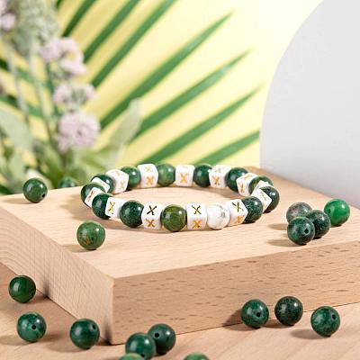100Pcs 8mm Natural African Jade Bead Round Beads DIY-LS0002-46-1