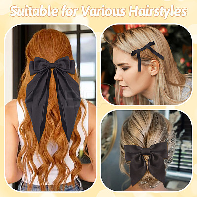 3Pcs 3 Styles Cloth Big Bowknot Hair Barrettes AJEW-TA0001-86-1