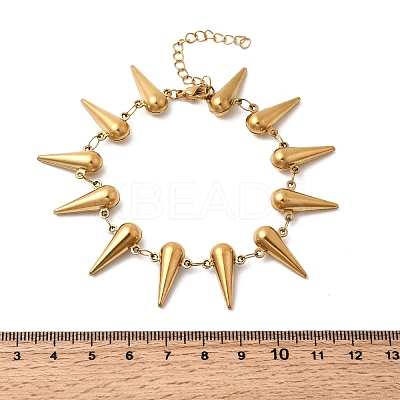 304 Stainless Steel Spike Link Chain Bracelets for Women BJEW-G778-01G-1