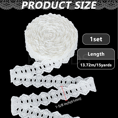 Cotton Flower Lace Ribbon OCOR-WH0105-067B-1