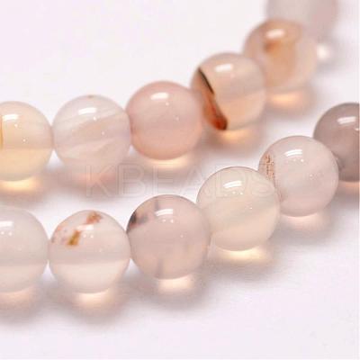 Natural Dendritic Agate Bead Strands G-G880-01-6mm-1