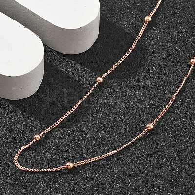 Brass Satellite Chains  Necklaces for Women NJEW-D302-27RG-1