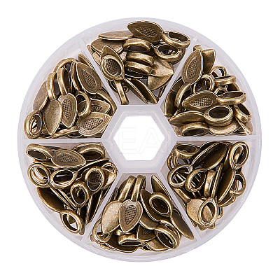 Tibetan Style Glue-on Flat Pad Bails PALLOY-PH0005-01AB-1