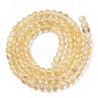 Transparent Spray Painted Glass Bead Strands GLAA-N035-03A-B08-1
