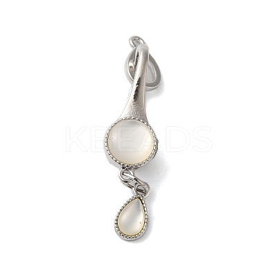 Brass Resin Fold Over Clasps KK-S382-02P-1