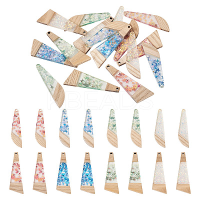 16Pcs 8 Style Wooden Pendants FIND-TA0005-89-1