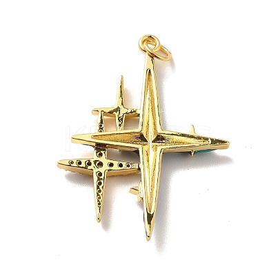 Rack Plating Brass Micro Pave Cubic Zirconia Pendants KK-M230-25G-1
