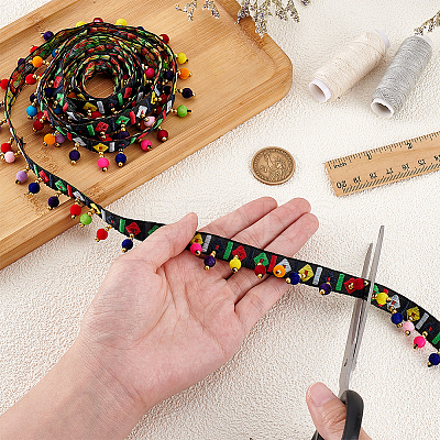 2 Yards Rhombus Pattern Vintage Jacquard Polyester Ribbon OCOR-PH0007-12A-1