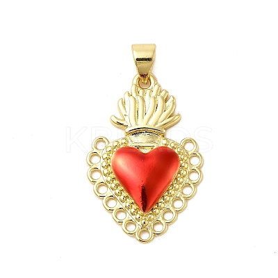 Brass Enamel Pendants KK-P303-08B-G-1