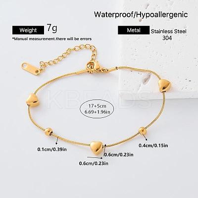 304 Stainless Steel Link Bracelets for Women RB2528-6-1