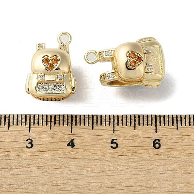 Brass Micro Pave Cubic Zirconia Pendants KK-F862-15G-1