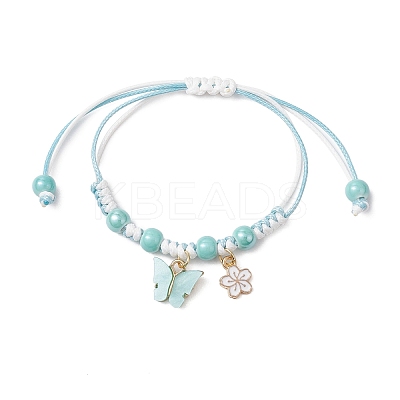 Adjustable Nylon Cord Braided Bead Bracelets for Women BJEW-JB11409-02-1