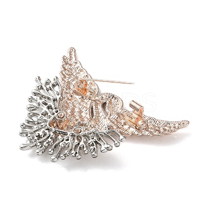 Swan Alloy Rhinestone Lapel Pins for Backpack Clothes JEWB-H032-03LGP-1