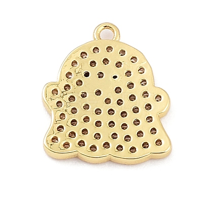 Rack Plating Brass Cubic Zirconia Pendants KK-D031-04G-02-1
