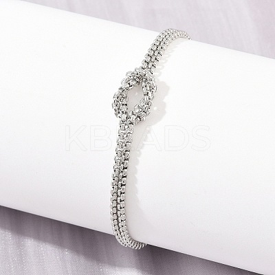 Brass Box Chain Knot 2-Strand Bracelets for Women KK-CBA68DA-17B-P-1