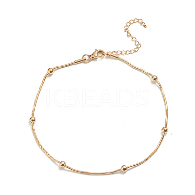 Ion Plating(IP) Stainless Steel Round Snake Chain Anklets LS-AJEW-G024-13G-1