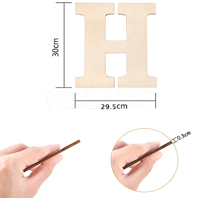 Letter Unfinished Wood Blank Cutouts DIY-ZX040-01H-1