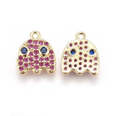 Brass Micro Pave Cubic Zirconia Pendants KK-I648-07-1