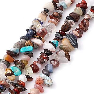 Natural & Synthetic Mixed Gemstone Beads Strands G-YW0001-47-1