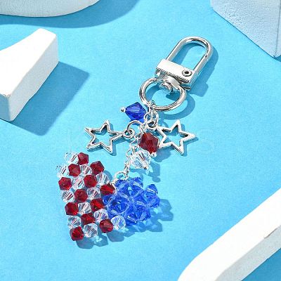Heart Imitation Austrian Crystal Pendant Decorations HJEW-TA00114-1