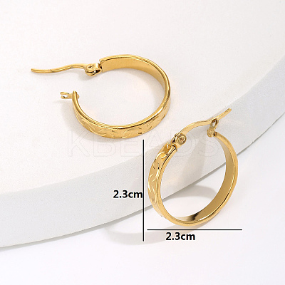 Minimalist 201 Stainless Steel Moon Hoop Earrings TD3757-1