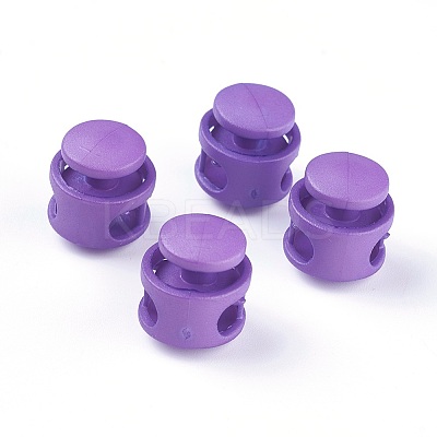 Plastic Spring Cord Locks X-FIND-WH0039-01F-1