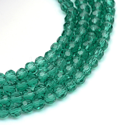 Transparent Glass Bead Strands GLAA-R166-6mm-01G-1