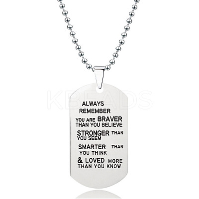 201 Stainless Steel To My Son Dog Tag Pendant Ball Chain Necklaces FS-WG527E6-14-1