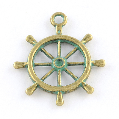 Helm Zinc Alloy Pendant Rhinestone Settings PALLOY-R065-101-FF-1