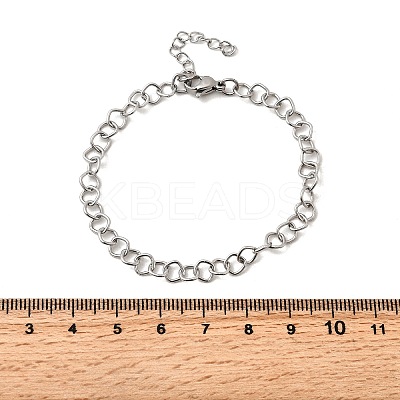 304 Stainless Steel Link Chain Bracelets for Women Men BJEW-A050-02P-1