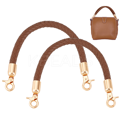 PU Imitation Leather Braided Bag Handles DIY-WH0366-41C-1