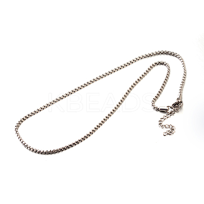 Tarnish Resistant 304 Stainless Steel Box Chain Necklaces STAS-M174-001-D-1