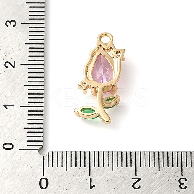Brass Micro Pave Cubic Zirconia Pendants KK-G503-41G-1