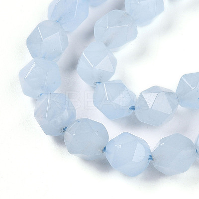 Dyed Natural White Jade Beads Strands G-T139-8mm-46H-1