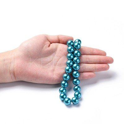 Eco-Friendly Dyed Glass Pearl Round Beads Strands HY-A002-12mm-RB073N-1