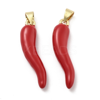 Brass Enamel Pendants KK-U060-31G-01-1
