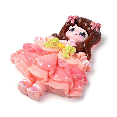 Cartoon Girls Opaque Resin Decoden Cabochons RESI-S392-05A-01-1