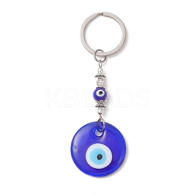 2Pcs Evil Eye Lampwork Keychains KEYC-JKC01454-1